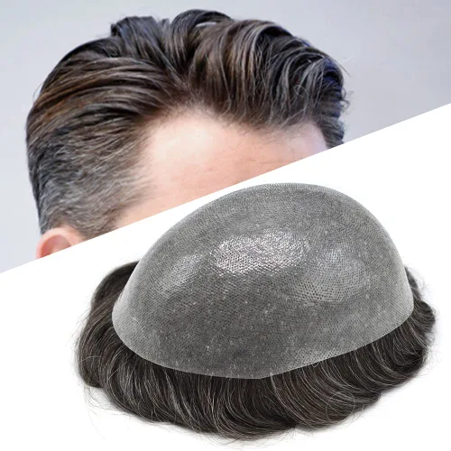 Vista 43 de Pieza de cabello humano real para hombre, cabello humano real, extensiones para hombres, cabello natural, sistema de reemplazo de piezas de cabello