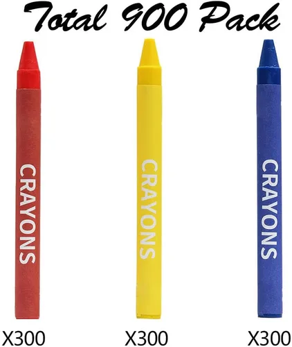 Vista 3 de Madisi Crayons Bulk Pack, Regular Size, 3 Colors, 300 Packs, 900 Count