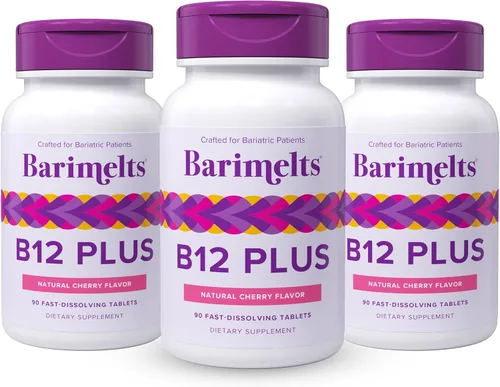 Vista 9 de BariMelts Vitamina B12 Plus, 90 tabletas de disolución rápida (suministro de 3 meses), vitaminas bariátricas sin azúcar para mujeres, incluye B12