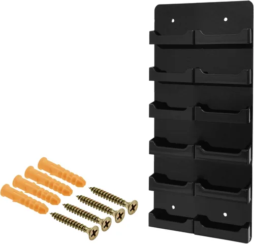 Vista 9 de Marketing Holders Tarjetero de pared con accesorios para colgar para tarjetas de regalo de 3.5 x 2 pulgadas, acrílico transparente y negro, 4