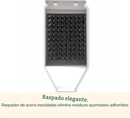 Vista 6 de Cuisinart Cepillo limpiador de parrilla de acero inoxidable de 16.5 pulgadas de largo y raspador para barbacoa, plancha, parrillas, herramienta