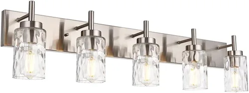 Vista 17 de BONLICHT 2 Apliques de Pared Estilo Casa de Campo Luces de Tocador Modernas Negras Accesorios de Iluminación para Baño con Pantalla de Vidrio