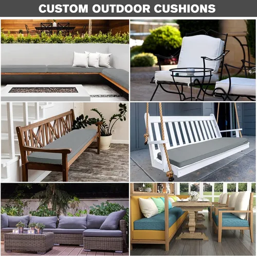 Vista 5 de Cojín de tamaño personalizado para banco, cojín de asiento de muebles de patio interior, cojines de banco personalizados, almohadilla extraíble