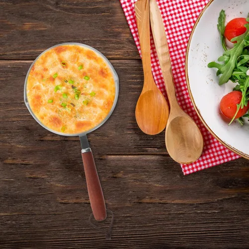 Vista 9 de Mini sartén para huevos, sartén antiadherente para tortillas, sartén redonda de acero inoxidable, sartén de cocina con asa para inducción de estufa