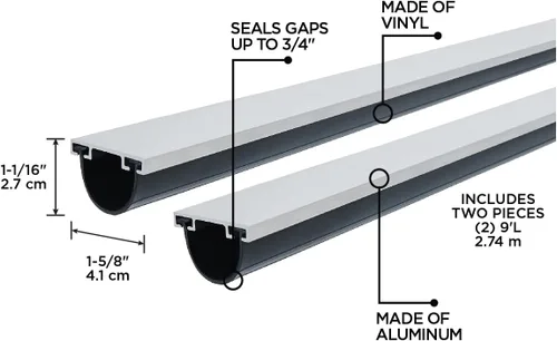 Vista 3 de M-D Building Products 87668 - Parte inferior universal de aluminio y vinilo para puerta de garaje, 18 pies, color negro
