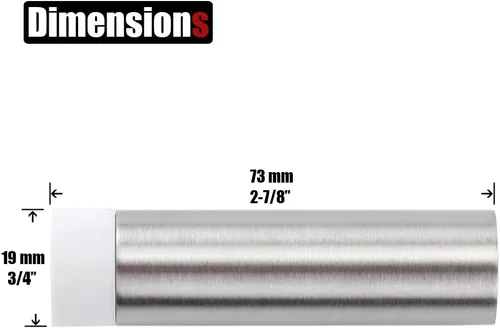 Vista 2 de JQK Tope de puerta, 2-7/8 pulgadas, acero inoxidable 304, tope de puerta amortiguador de sonido protector de pared, paquete de 8, acero cepillado