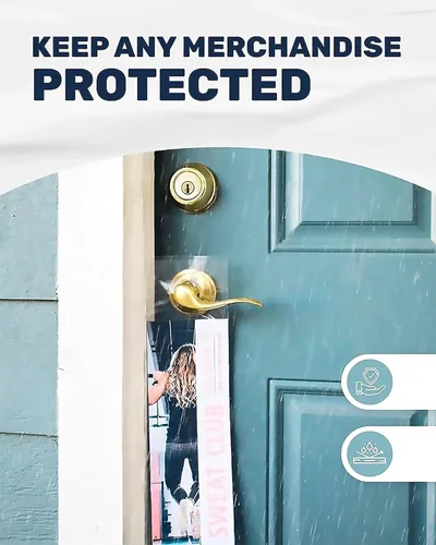 Vista 5 de TidyFriend - Bolsas de plástico para colgar puertas de 6 x 9 pulgadas (paquete de 100), bolsas transparentes para colgar puertas que protegen