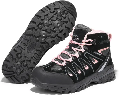 Vista 7 de NORTIV 8 Botas de senderismo impermeables para mujer, botas de senderismo al aire libre, senderismo, campamento, senderos