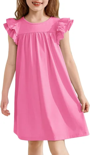 Vista 15 de Arshiner Camisones para niñas, lindos volantes, manga corta, pijamas de princesa, camisón para dormir