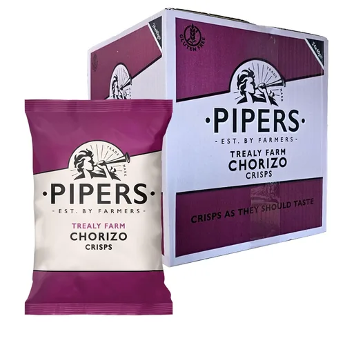 Pipers Patatas fritas Kirkby Malham Chorizo (paquete de 24)