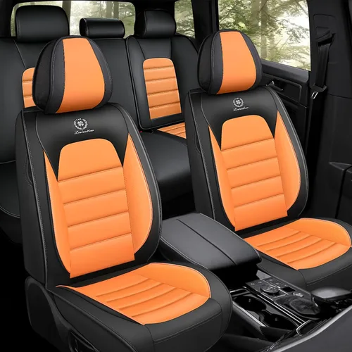 Vista 18 de Fundas de asiento de cuero para Nissan Sentra 2001-2026, protectores de asiento compatibles con bolsa de aire, fundas de asiento impermeables