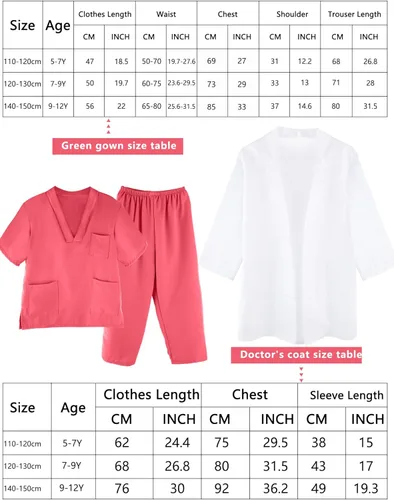 Vista 7 de Puteraya Conjunto de disfraz de médico quirúrgico para niños, uniforme con estetoscopio, juguetes para niños y niñas, disfraz de Halloween, cosplay