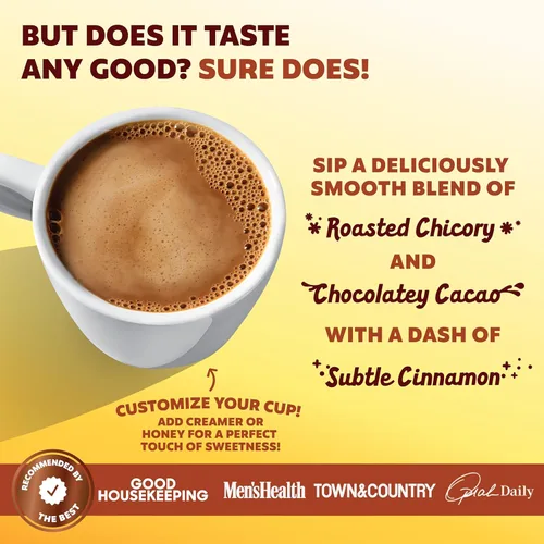 Vista 3 de Joey Alternativa de Café de Hongos con Cacao, Raíz de Diente de León y Achicoria, Café Instantáneo de Hongos Sustituto con Superalimentos, Bebida