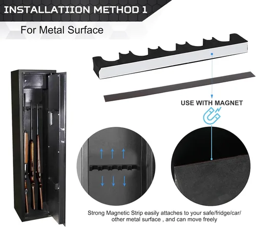 Vista 7 de OCQOTAT Gun Rack for Gun Storage, Gun Safe Accessory for Shotguns, Gun Holder in Gun Cabinet, Shotgun Rest, Foam Material with Magnetic Strip and