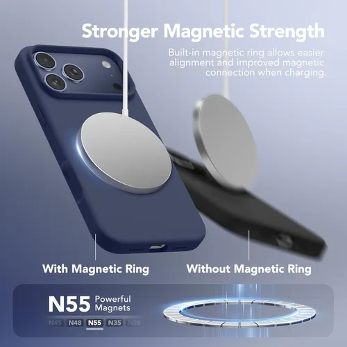 Vista 1373 de GONEZ Funda magnética para iPhone 14, compatible con Magsafe, con protector de pantalla + protector de cámara, forro de microfibra antiarañazos