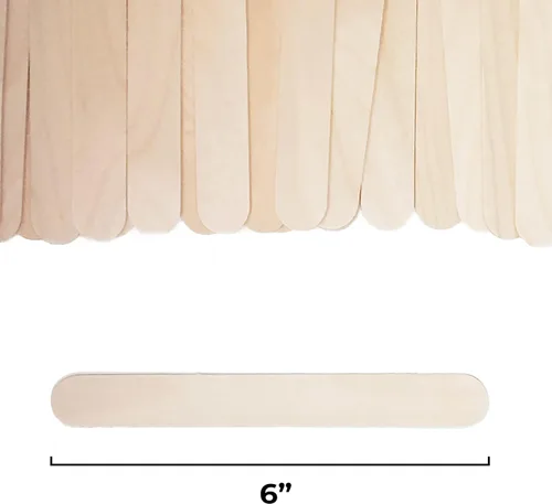 Vista 2 de Makerstep Paquete de 100 palitos de cera multiusos de madera jumbo de 6 pulgadas, aplicador, espátulas para encerar, ideal para cuerpo, depilación
