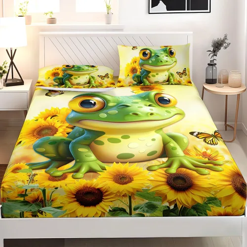 Vista 23 de AILONEN Juego de sábanas ajustadas con mariposas azules para niñas, juego de sábanas de tamaño individual con estampado floral de tie-dye