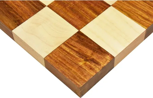 Vista 6 de Royal Chess Mall Tablero de ajedrez sin bordes, tablero de ajedrez de madera de palisandro dorado y arce Sheesham, solo tablero de ajedrez, tablero