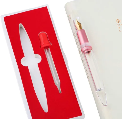 Vista 7 de Pluma estilográfica M2 Azul Metálico (punta extrafina 0.38mm) Transparente con cuentagotas de gran capacidad para almacenar tinta