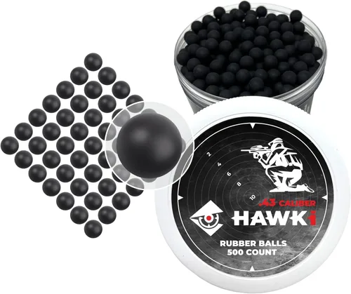 Vista 17 de Hawki - Pelotas de goma reutilizables de 0.50 o .43 cali, bolas de goma suave, menos letales para pistolas de paintball