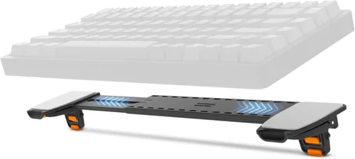 Vista 7 de ESC Soporte de teclado de computadora abatible para escritorio, elevador de teclado inclinado y soporte para laptop con 3 ángulos ajustables