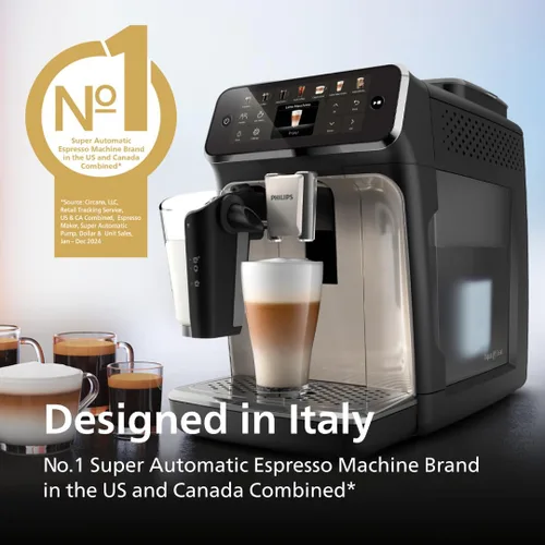 Vista 7 de Philips Máquina de café espresso totalmente automática serie 4400 – 12 cafés calientes y helados, sistema de leche LatteGo rápido de limpiar