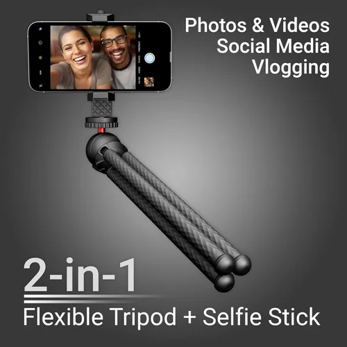 Vista 5 de Xenvo SquidGrip - Trípode flexible para teléfono celular y soporte portátil para cámara de acción, compatible con iPhone, GoPro, Android, Samsung