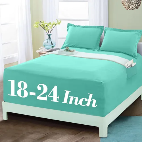 Vista 31 de Mocassi - Sábanas ajustadas de tamaño Twin con bolsillo profundo y efecto refrescante de hasta 16 pulgadas - Sábanas de lujo tipo hotel de 1800