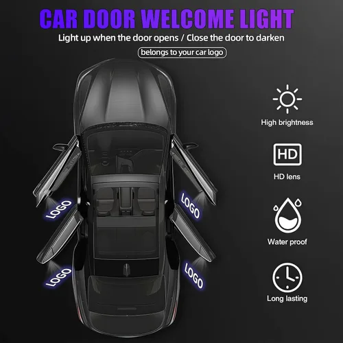 Vista 6 de 2 luces para puerta de automóvil compatibles con LS/ES/is/LX/RX/GS/GX/RC/UX, accesorios de automóvil, no se decoloran, luces LED HD para proyector