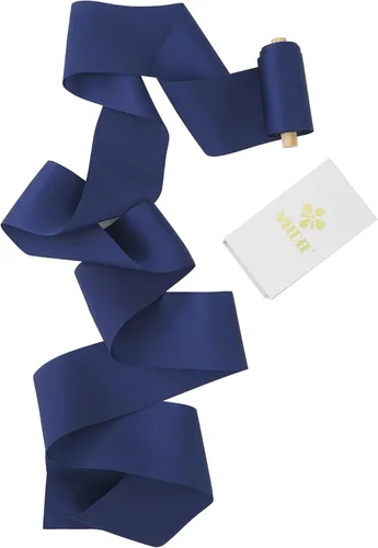 Vista 12 de MEEDEE Cinta de seda azul polvoriento, seda de 2 pulgadas, 5 yardas en carrete, perfecta para manualidades, decoración de bodas, ramos de flores