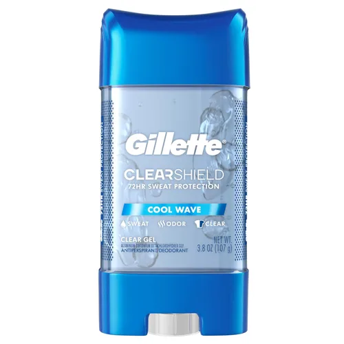 Gillette Advanced Clear Gel Antitranspirante Cool Wave Paquete de 5 unidades de 3.8 onzas de peso neto de 19 onzas