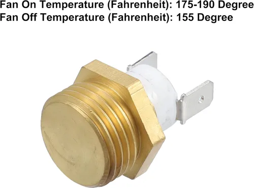 Vista 4 de X AUTOHAUX Interruptor de sensor térmico universal de temperatura del ventilador de refrigeración del motor del radiador automotriz 1/2 '' NPT