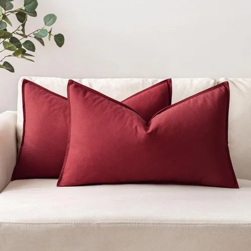 Vista 32 de MIULEE Paquete de 2 fundas de almohada decorativas de lino, estilo bohemio, estilo campestre, modernas, suaves, decorativas, neutrales, para sofá