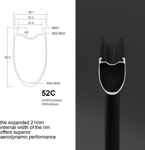 Vista 2 de ICAN AERO 38 Disc/52 discos 46.74 oz/49.91 oz 0.827 in ancho interior disco carbono bicicleta carretera ruedas compatible con neumáticos 700 *