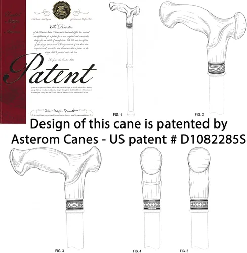 Vista 6 de Bastón ergonómico de madera personalizado para hombres y mujeres, elegante bastón de madera de roble Vesper - Bastón de lujo