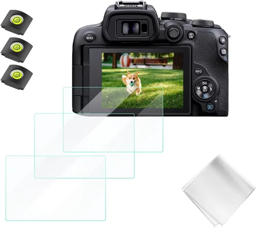 Vista 7 de K&F CONCEPT 3 protectores de pantalla compatibles con cámara Canon EOS R6 II/R6/R7 y cubierta de zapata caliente, protector de pantalla de vidrio