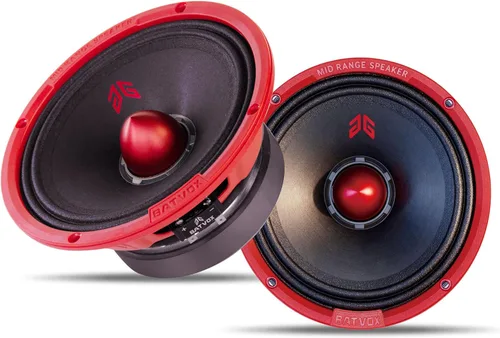 Vista 19 de MX40P1 - Altavoz de rango medio de 4 pulgadas, tapa antipolvo roja, 120 W máximo, 4 ohmios, altavoces de puerta de audio de alta calidad para coche