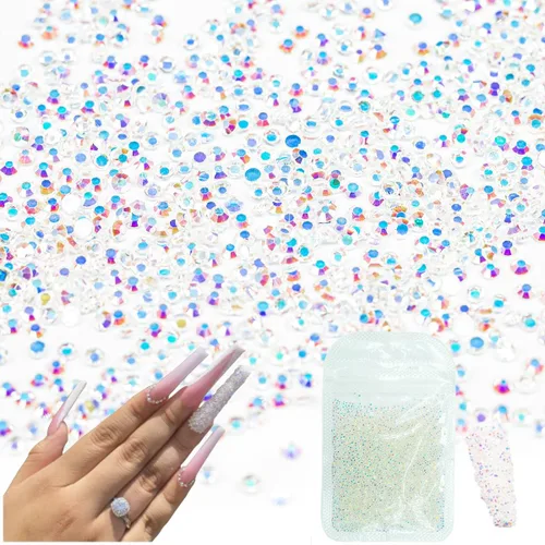 Vista 7 de qiipii 300 dijes transparentes para uñas de corazón, 3 tamaños mixtos, 3D, transparentes, lindos corazones de amor, diamantes de imitación con parte