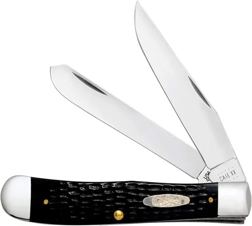 Case WR Navaja de bolsillo con muescas negra sintética Trapper #22860 (2254 SS)