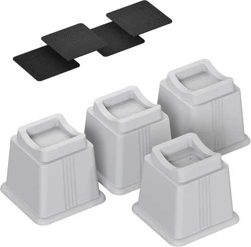 Vista 13 de Elevadores ajustables para muebles de cama que elevan 3 pulgadas de altura, bloques rectangulares resistentes para sofá, silla, patas de mesa, cama