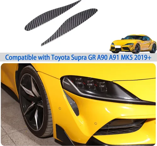 Vista 5 de Cubierta de ventilación de fibra de carbono suave para Toyota Supra GR A90 A91 MK5 2019-2025, cubierta de salida de ventilación lateral de faros