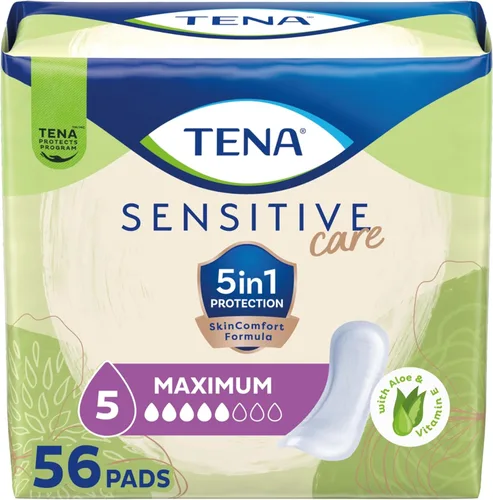 Vista 11 de TENA Sensitive Care - Almohadillas de incontinencia de máxima absorción para mujeres, almohadilla de control de vejiga, longitud larga, 39