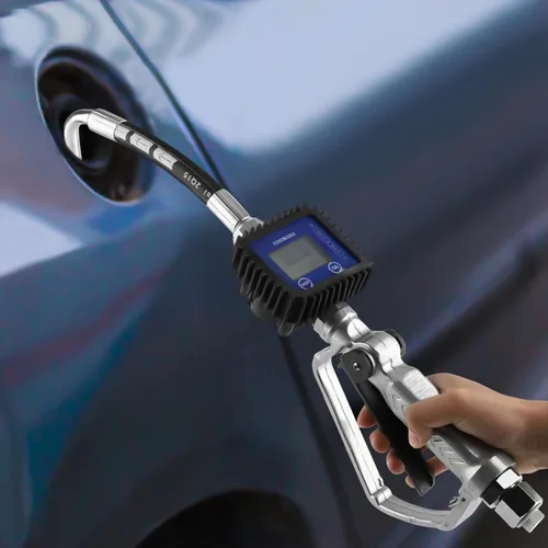 Vista 2 de Bomba de transferencia de aceite, válvula de control neumática de dispensador de aceite, bomba de aceite neumática con medidor digital, boquilla