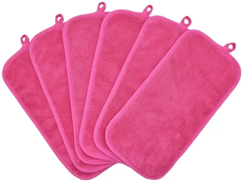 Vista 14 de Paños desmaquillantes para cara, ojos, labios, almohadillas reutilizables para quitar maquillaje de microfibra suave, paños de limpieza facial de 8