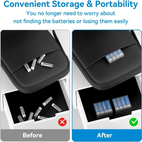 Vista 5 de Henreepow Baterías recargables de litio AA de 1.5 V, alta capacidad de 2600 mWh, batería recargable de iones de litio doble A, 1200 ciclos con cable