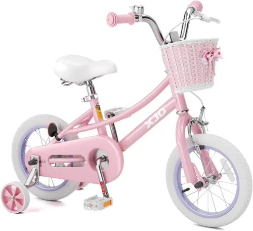 Vista 14 de XJD Bicicleta para niñas de 2 a 12 años de edad, bicicleta para niños de 12 a 20 pulgadas, con ruedas de entrenamiento y cesta