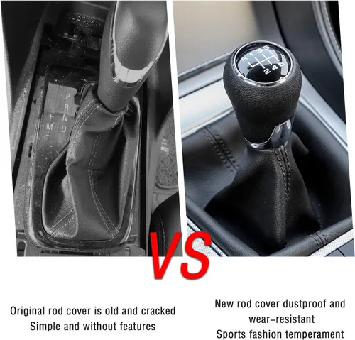 Vista 4 de Salior Cubierta de palanca de cambios a prueba de polvo, protege la perilla de la palanca de cambios y decora el interior del automóvil, cubierta