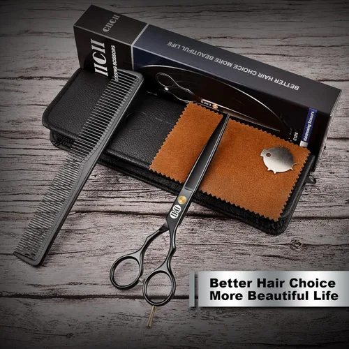Vista 8 de CIICII Tijeras de corte de cabello, juego de tijeras profesionales de pelo de 6.5 pulgadas