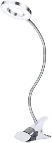 Vista 2 de Headerbs Lámpara de escritorio con clip, luz de lectura con clip, sujeción firme, 48 LED, protección ocular 5V 2A para el hogar (plata)