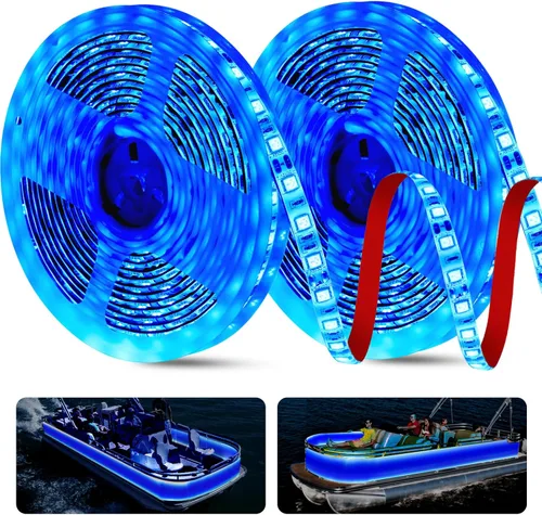 Vista 9 de Tiras de luces LED marinas para pontón de 25 pies, luces de barco 12V impermeables, luz de cubierta interior para kayak, barco Jon, barcos de pesca
